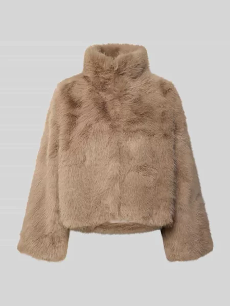 Kurtka ze sztucznego futra ze stójką model ‘Alexa’ My Essential Wardrobe beżowa