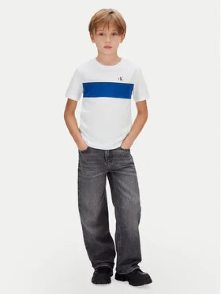 Calvin Klein Jeans Póló Panel Colorblock fehér