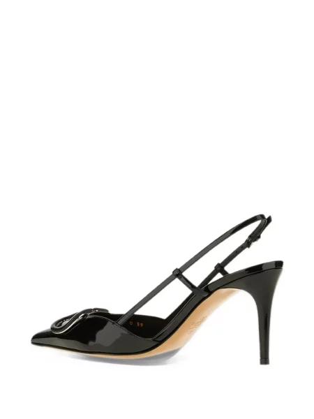Pantofi cu toc Valentino Garavani din piele de lac slingback negru