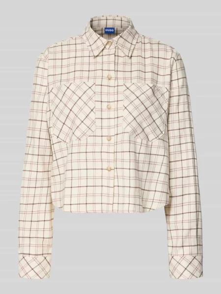 Bluzka koszulowa o kroju comfort fit z czystej bawełny model ‘EBITANA_B'’ Hugo Blue biała