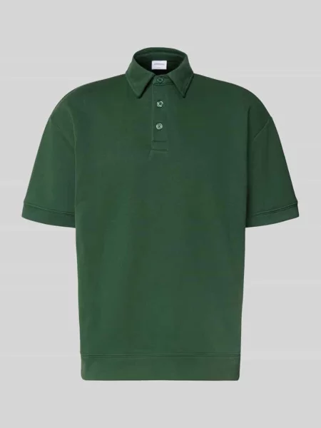 Koszulka polo o kroju oversized z kołnierzykiem polo i detalem z logo Lindbergh zielone