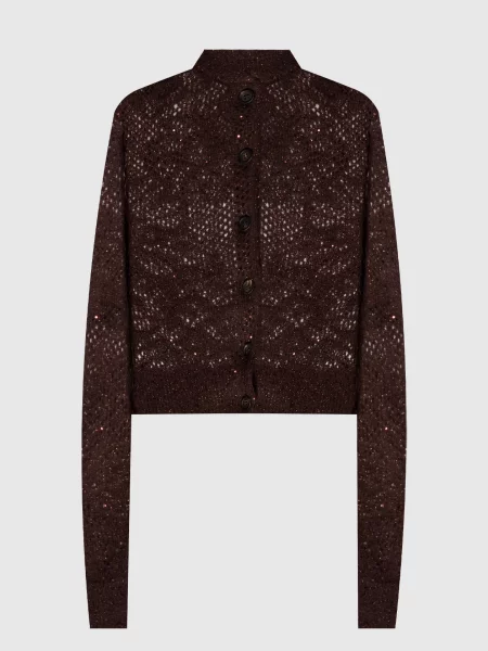 Кардиган з вовною Brunello Cucinelli коричневий