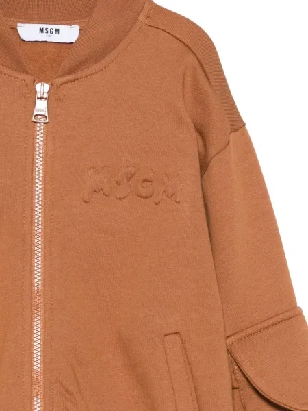Kurtka bomber dziecięcy Msgm brązowy