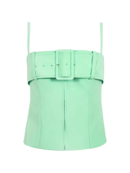 Cu centură top Sandy Liang verde