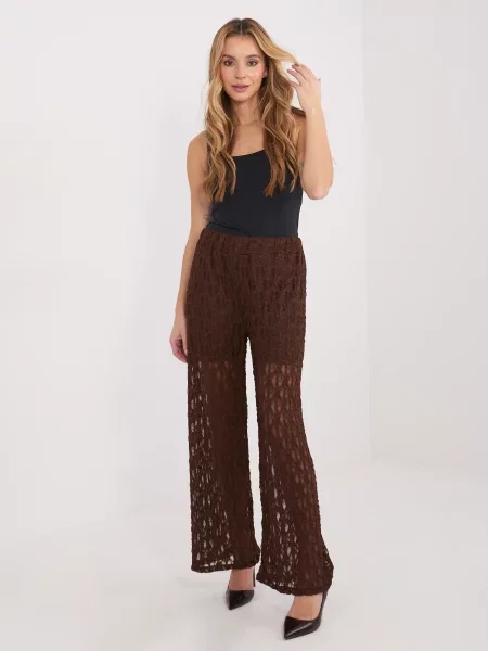 Pantaloni Italy Moda din dantelă negru