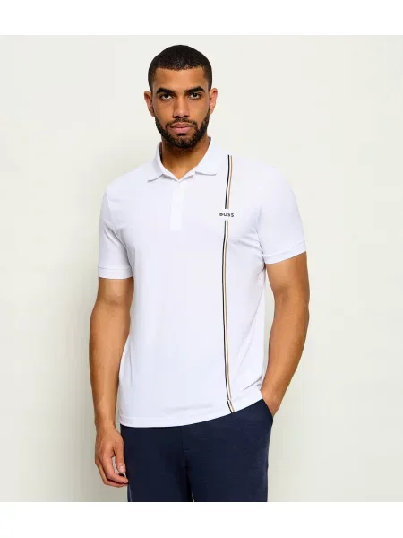 Tricou polo Boss Green alb