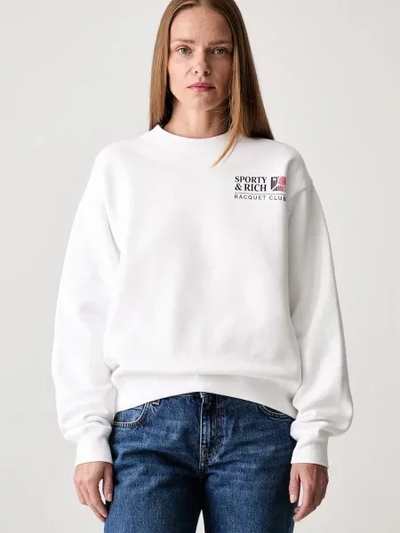 Sporty & Rich Promo μπλούζα oversize Γυναικεία λευκό