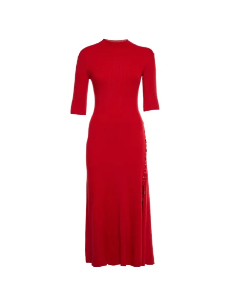 Rochie midi Maje cu șireturi tricotate roșu
