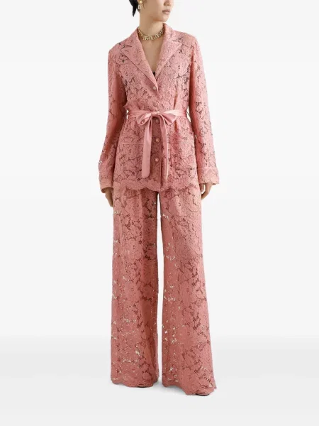 Gėlėta nėriniuota marškiniai Dolce & Gabbana rožinė