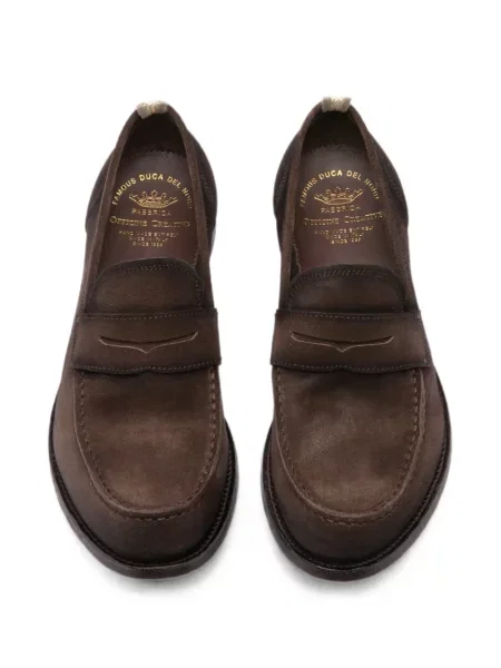 Pantofi loafer Officine Creative din piele de căprioară maro