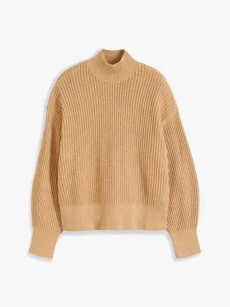 Sweter oversize z czystej bawełny beżowy