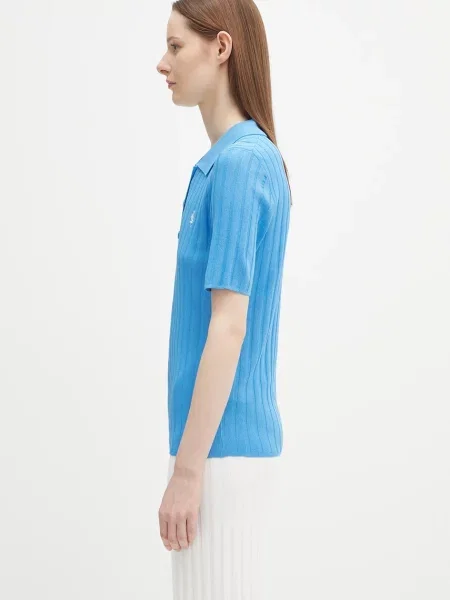 Πόλο Sporty & Rich Src Ribbed Polo μπλε