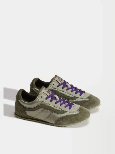 Замшевые повседневные кроссовки Vans зеленые