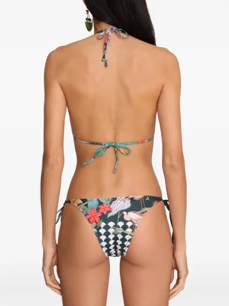 Bikini Amir Slama s cvjetnim printom s printom veze zelena