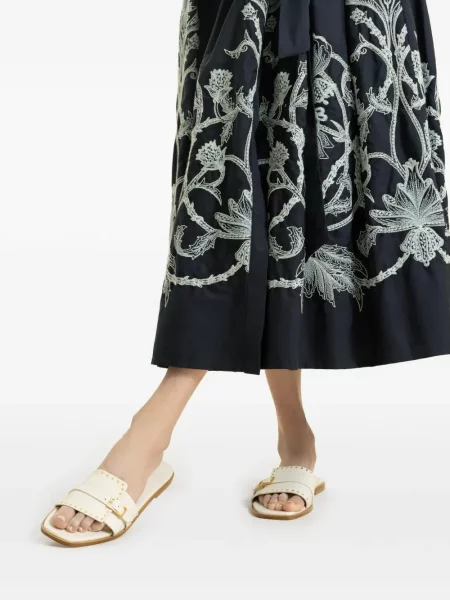 Sandały Eleventy na sprzączkę białe