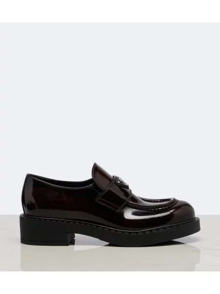 Pantofi loafer Prada din piele maro
