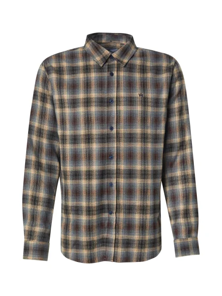 Kronstadt Košile Dale / marine modrá / enciánová modrá / hnědá béžová