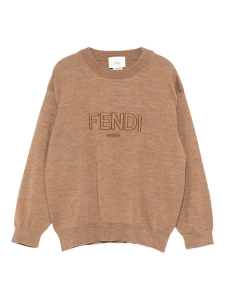 Sweter dziecięcy Fendi brązowy