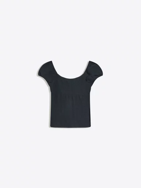 Bershka Bluză metalic gri