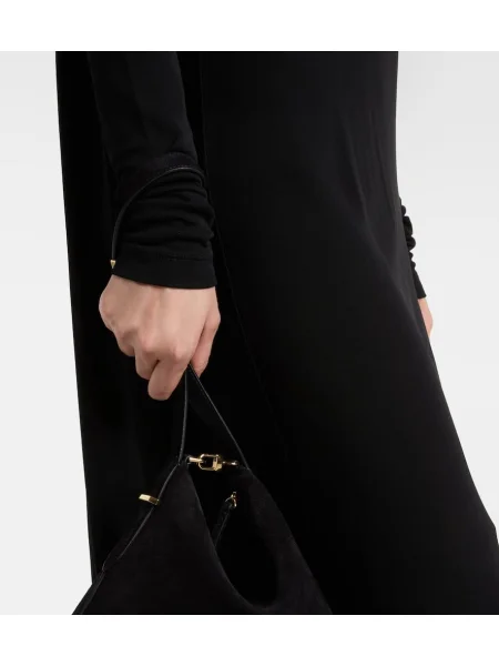 Rochie midi Toteme din jerseu drapată până la genunchi negru