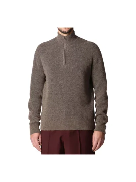Sweter Roberto Collina brązowy