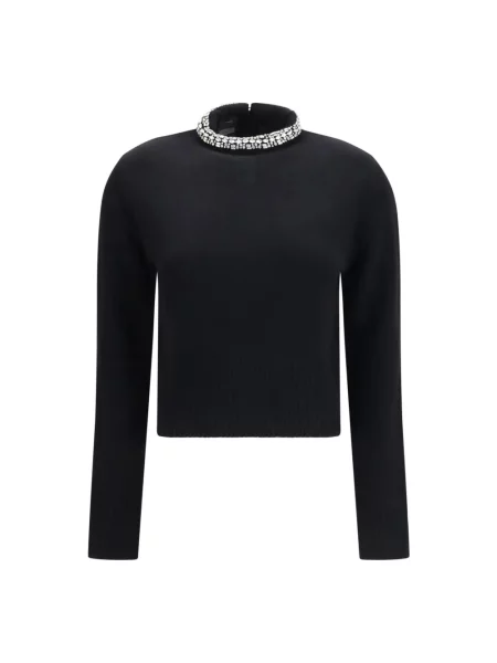 Sweter Pinko z dekoltem w serek czarny