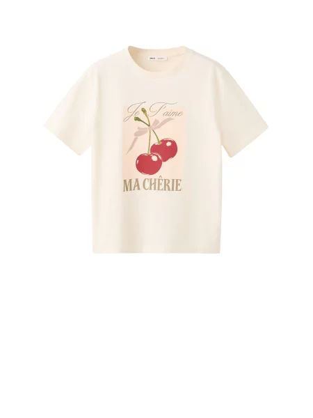MANGO Tričko / olivová / jasně oranžová / rubínově červená béžová