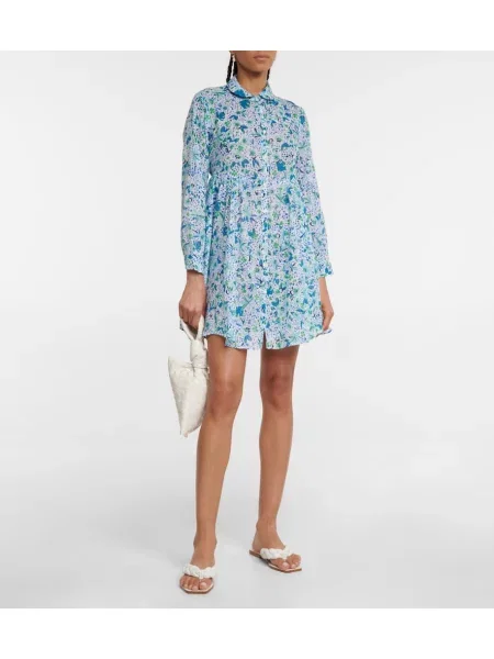 Rochie Poupette St Barth cu model floral albastru