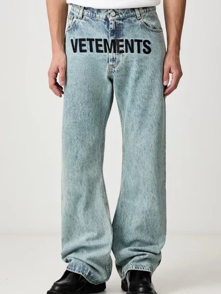Vetements Embroidered Logo blugi regular pentru bărbați