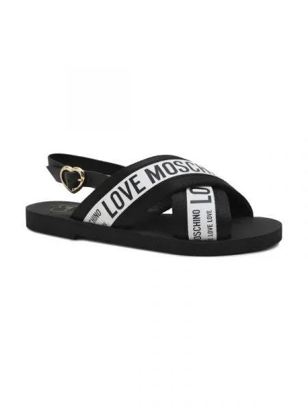 Love Moschino Sandale cu adaos de piele negru