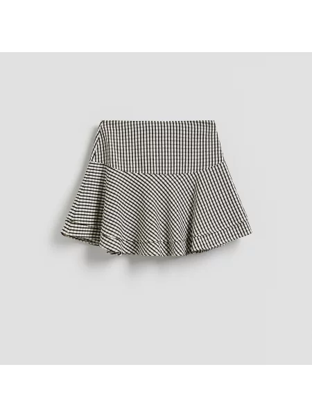 Reserved Kockás mini szoknya fekete
