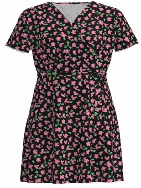 PIECES Rochie Emanuelle verde deschis / roz deschis / negru alb