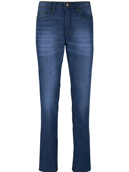 Jeansy o kroju mom mid waist z wygodnym stretchem niebieskie
