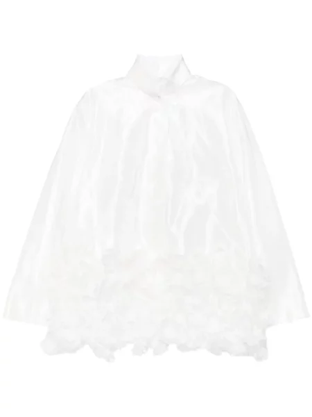 Geacă Shiatzy Chen cu broderie din dantelă alb