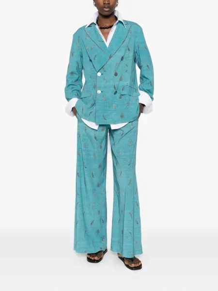 Pantaloni Pierre-louis Mascia cu imagine albastru