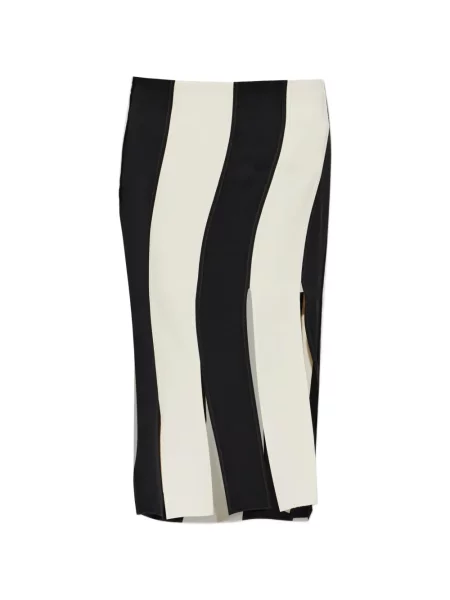 Fustă midi Entire Studios cu dungi până la genunchi negru