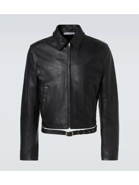 Geanta de piele Acne Studios negru