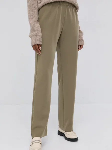 Samsoe Samsoe Pantaloni femei lat high waist bej