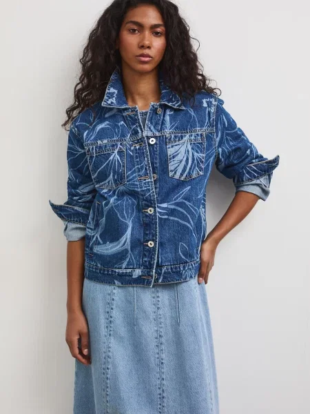 Medicine jachetă pentru femei din denim albastru