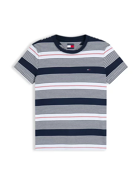 Tommy Jeans Tricou ESS bleumarin / roșu alb