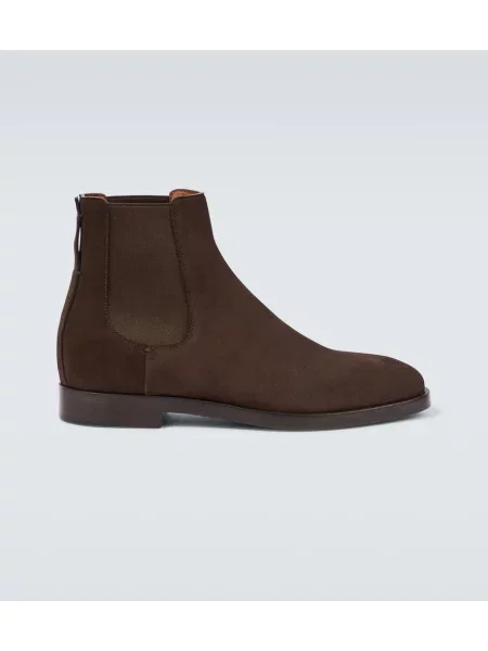 Botine chelsea Zegna din piele de căprioară maro