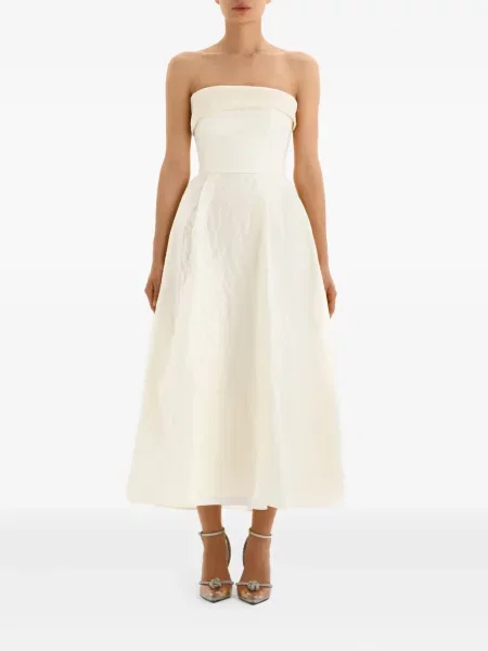 Rochie midi Post Meridiem din satin până la genunchi de costum