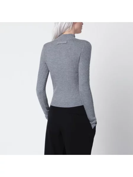 Lniany sweter Victoria Beckham szary
