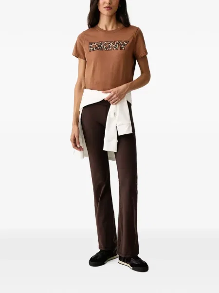 Pantaloni Dkny cu imagine evazate maro