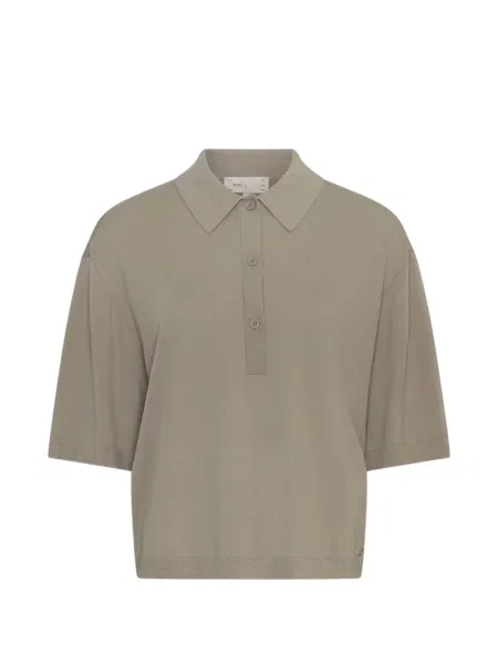 Scurt tricou polo Stel tricotate maro
