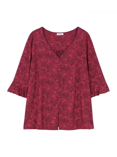 SHEEGO Tričko malinová / vínově červená