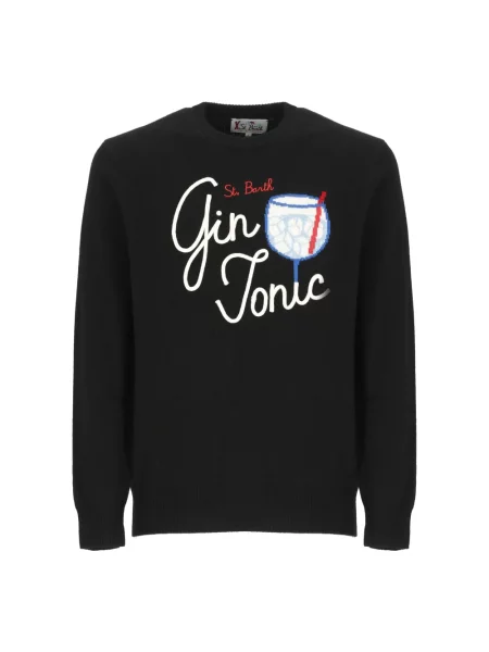 Sweter Mc2 Saint Barth z kołnierzem niebieski