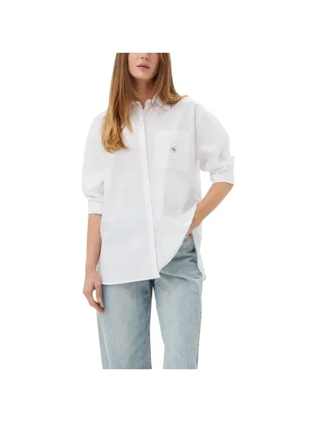 Košeľa Calvin Klein Jeans popelín biela