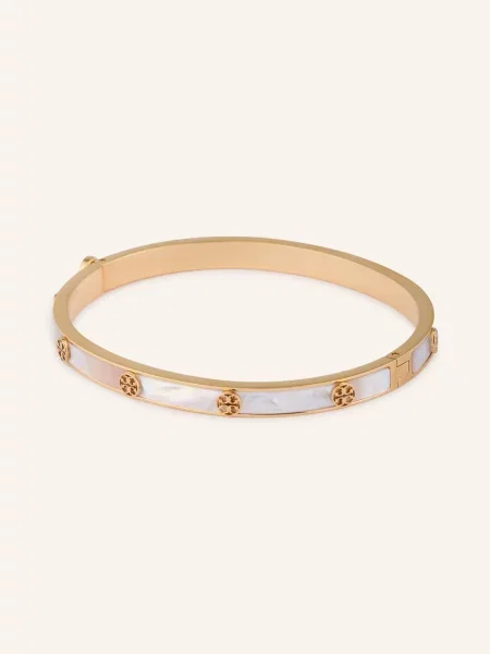 Tory Burch Bransoleta Icon gold biała