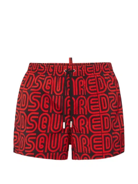 Slip de baie Dsquared2 cu autograf negru